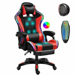 RGB Blaster™ Massage Gaming Chair with Footrest & Recliner (Preorder)